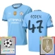 Manchester City Foden 47 Hjemmebanetrøje Champions League With Patch 2024-25 Fodboldsæt