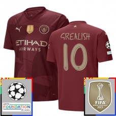 Manchester City Grealish 10 Tredjetrøje Champions League With Patch 2024-25 Fodboldsæt