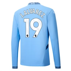 Manchester City J. Alvarez 19 Hjemmebanetrøje 2024-25 Langærmet Fodboldsæt