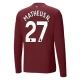 Manchester City Matheus N. 27 Tredjetrøje 2024-25 Langærmet Fodboldsæt