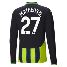 Manchester City Matheus N. 27 Udebanetrøje 2024-25 Langærmet Fodboldsæt