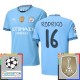Manchester City Rodrigo 16 Hjemmebanetrøje Champions League With Patch 2024-25 Fodboldsæt