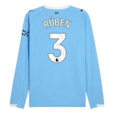 Manchester City Rúben 3 Hjemmebanetrøje 2025-26 Langærmet Fodboldsæt