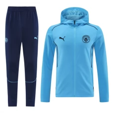 Manchester City Træningsjakke Sæt 2024-25 - Hætte Blå