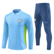 Manchester City Træningssæt 2024-25 - 1-4 Zip Blå Grøn