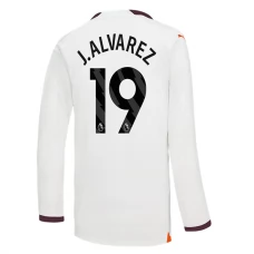 Manchester City Trøje 2023-24 J. Alvarez 19 Langærmet Udebanetrøje