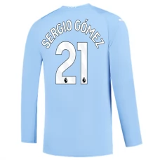 Manchester City Trøje 2023-24 Sergio Gómez 21 Langærmet Hjemmebanetrøje