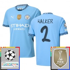 Manchester City Walker 2 Hjemmebanetrøje Champions League With Patch 2024-25 Fodboldsæt