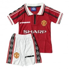 Manchester United Børn Hjemmebanetrøje Retro 1998-99 Fodboldsæt