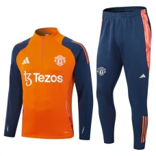Manchester United Børn Træningssæt 2024-25 - 1-4 Zip Orange