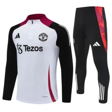 Manchester United Børn Træningssæt 2024-25 - 1-4 Zip Sort Hvid
