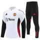 Manchester United Børn Træningssæt 2025-26 - 1-4 Zip Hvid