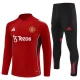 Manchester United Børn Træningssæt 2025-26 - 1-4 Zip Rød
