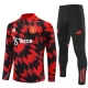 Manchester United Børn Træningssæt 2025-26 - 1-4 Zip Rød Sort