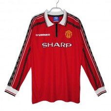 Manchester United Hjemmebanetrøje Retro 1998-99 Langærmet Fodboldsæt