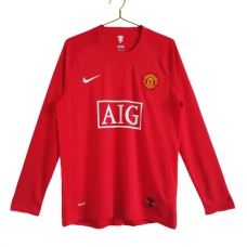Manchester United Hjemmebanetrøje Retro 2007-08 Langærmet Fodboldsæt