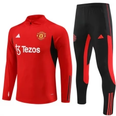 Manchester United Træningssæt 2023-24 - 1-4 Zip Rød