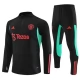 Manchester United Træningssæt 2023-24 - 1-4 Zip Sort