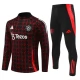 Manchester United Træningssæt 2024-25 - 1-4 Zip Rød Sort