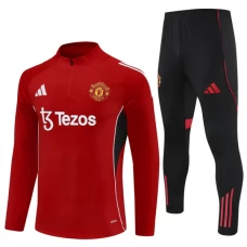 Manchester United Træningssæt 2025-26 - 1-4 Zip Rød
