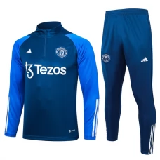 Manchester United Træningssæt Børn 2023-24 - 1-4 Zip Blå