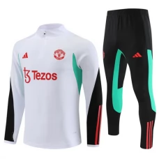 Manchester United Træningssæt Børn 2023-24 - 1-4 Zip Hvid