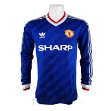 Manchester United Tredjetrøje Retro 1986-88 Langærmet Fodboldsæt