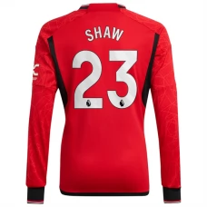 Manchester United Trøje 2023-24 Shaw 23 Langærmet Hjemmebanetrøje