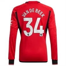 Manchester United Trøje 2023-24 Van De Beek 34 Langærmet Hjemmebanetrøje