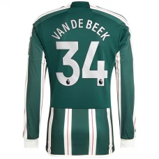 Manchester United Trøje 2023-24 Van De Beek 34 Langærmet Udebanetrøje