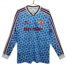 Manchester United Udebanetrøje Retro 1990-92 Langærmet Fodboldsæt