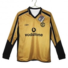 Manchester United Udebanetrøje Retro Centenary 2001-02 Langærmet Fodboldsæt