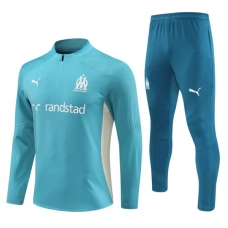 Olympique de Marseille Børn Træningssæt 2024-25 - 1-4 Zip Blå