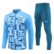 Olympique de Marseille Børn Træningssæt 2024-25 - 1-4 Zip Blå