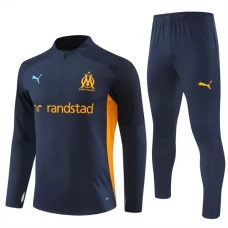 Olympique de Marseille Børn Træningssæt 2024-25 - 1-4 Zip Blå