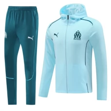 Olympique de Marseille Træningsjakke Sæt 2024-25 - Hætte Blå