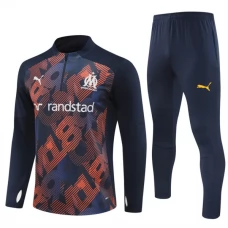 Olympique de Marseille Træningssæt 2024-25 - 1-4 Zip Blå Orange