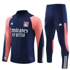 Olympique Lyonnais Træningssæt 2023-24 - 1-4 Zip Navy Pink