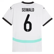 Østrig EM 2024 Seiwald 6 Udebanetrøje Fodboldsæt