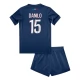 Paris Saint Germain Børn Danilo 15 Hjemmebanetrøje 2024-25 Fodboldsæt