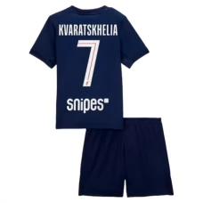 Paris Saint Germain Børn Kvaratskhelia 7 Hjemmebanetrøje 2025-26 Fodboldsæt