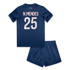 Paris Saint Germain Børn N.Mendes 25 Hjemmebanetrøje 2024-25 Fodboldsæt