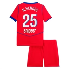 Paris Saint Germain Børn N.Mendes 25 Tredjetrøje 2025-26 Fodboldsæt
