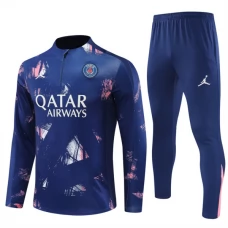 Paris Saint Germain Børn Træningssæt 2024-25 - 1-4 Zip Blå