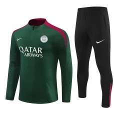 Paris Saint Germain Børn Træningssæt 2024-25 - 1-4 Zip Grøn