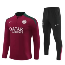 Paris Saint Germain Børn Træningssæt 2024-25 - 1-4 Zip Rød