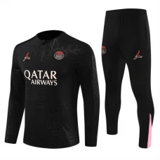 Paris Saint Germain Børn Træningssæt 2024-25 - 1-4 Zip Sort