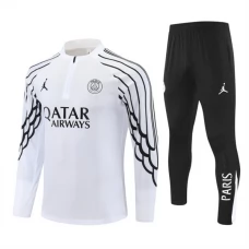 Paris Saint Germain Børn Træningssæt 2025-26 - 1-4 Zip Hvid Champions League
