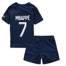 Paris Saint Germain PSG Fodboldsæt Børn 2022-23 Kylian Mbappé 7 Hjemmebanetrøje