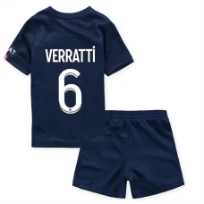 Paris Saint Germain PSG Fodboldsæt Børn 2022-23 Marco Verratti 6 Hjemmebanetrøje